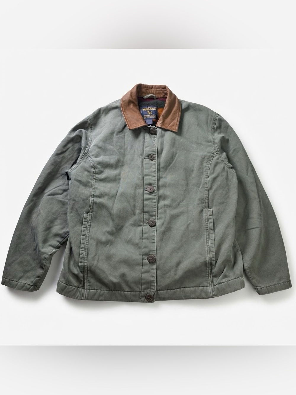 Vintage Woolrich Women's Sage Green Canvas Jacket L